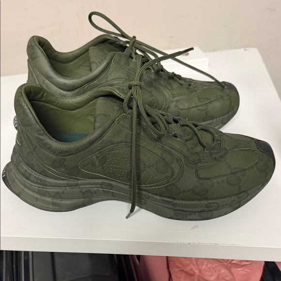 Gucci Dark Green Athletic Shoes - Picture 1 of 12